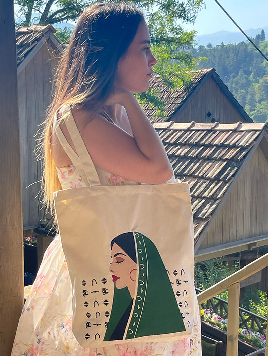 Saudi Women's Embroidered Tote Bag