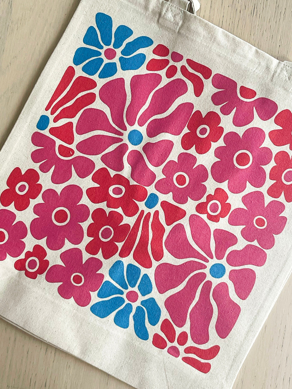 Flowers Print Tote Bag