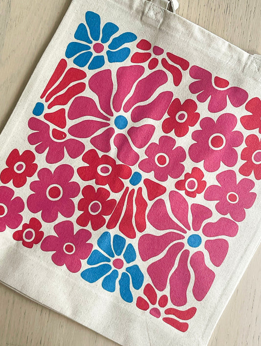 Flowers Print Tote Bag